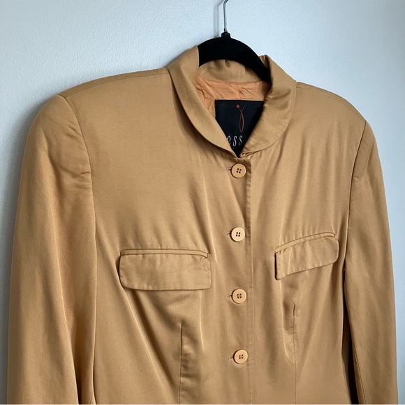 Vintage Mustard Orange Button Romper Jumpsuit - Picture 2 of 7